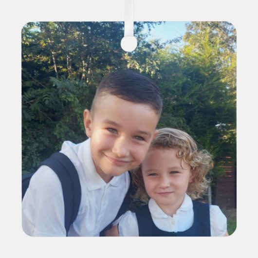 Rij Veilig Papa groene foto auto ornament (Voorkant)