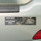 RIJ VEILIG WILDLIFE GREY WOLF BUMPERSTICKER (Op auto)