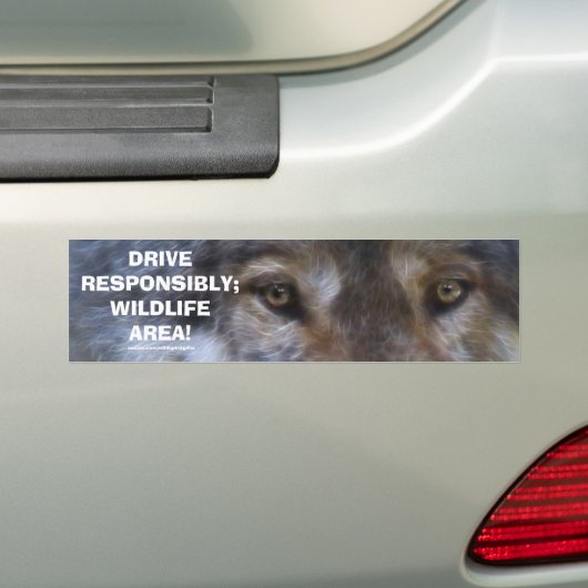 RIJ VEILIG WILDLIFE GREY WOLF BUMPERSTICKER (Op auto)