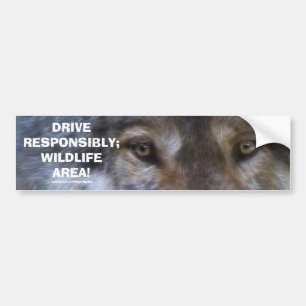 RIJ VEILIG WILDLIFE GREY WOLF BUMPERSTICKER