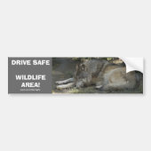 RIJ VEILIG WILDLIFE GREY WOLF BUMPERSTICKER (Voorkant)