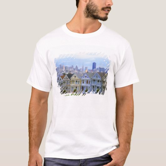 Rij Victoriaanse huizen T-shirt (Voorkant)