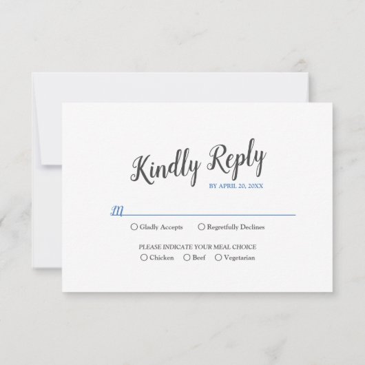 Rij Waterverf Wildbloemen Buwende RSVP-Kaart RSVP Kaartje (Achterkant)