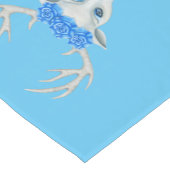 Rij witte donkerhoofden Grote Antlers Blauwe Rozen Korte Tafelloper (Hoek)