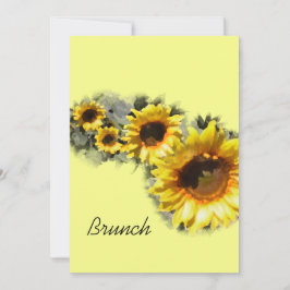 Rij Zonnebloemen Post Tuin Bruiloft Brunch Kaart