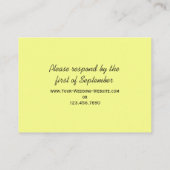 Rij zonnebloemen Wedding RSVP-Kaart Informatiekaartje (Achterkant)