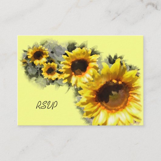 Rij zonnebloemen Wedding RSVP-Kaart Informatiekaartje (Voorkant)