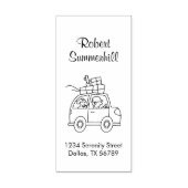 Rijauto met adres van vakken rubberstempel (Afrduk)