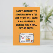 Rijbewijs Funny Birthday Wenskaart Kaart (Staand voorkant)
