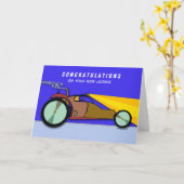 Rijbewijs Gefeliciteerd Dune Buggy 's Nachts Kaart (Gele Bloem)