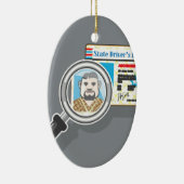 Rijbewijs onder Vergrootglas Keramisch Ornament (Rechts)