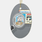 Rijbewijs onder Vergrootglas Keramisch Ornament (Links)