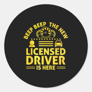 Rijbewijs Ped Nieuwe Rijbewijs Rijschool Ronde Sticker