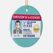 Rijbewijs voor veteranen keramisch ornament (Rechts)