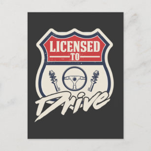 Rijbewijsexamen geslaagd voor nieuwe driver briefkaart