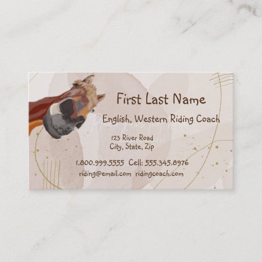 Rijcoach Engels Western Funny Horse Visitekaartje (Voorkant)
