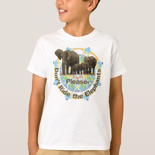 Rijd alsjeblieft niet op de olifanten t-shirt (Voorkant)