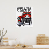 rijd de geconverteerde klassieke auto 2 poster (Keuken)