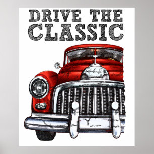 rijd de geconverteerde klassieke auto 2 poster