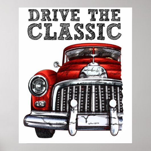 rijd de geconverteerde klassieke auto 2 poster (Voorkant)