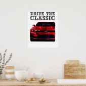 rijd de klassieke Chevrolet Camaro Poster (Keuken)