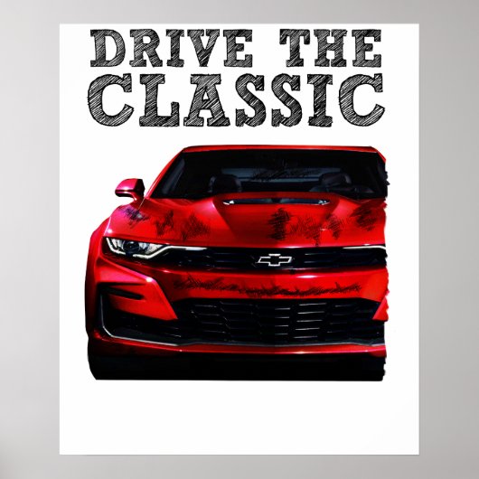 rijd de klassieke Chevrolet Camaro Poster (Voorkant)