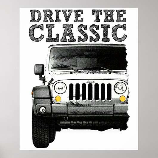 rijd de klassieke-jeep poster (Voorkant)