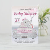 Rijd door Baby shower voor een meisje Kaart (Staand voorkant)