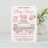 Rijd door Baby shower voor een meisje Kaart (Staand voorkant)