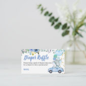 Rijd door Boy Baby shower Luier Raffle Ticket Informatiekaartje (Staand voorkant)