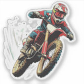 Rijd door het vuil: Motocross Power Sticker (Voorkant)