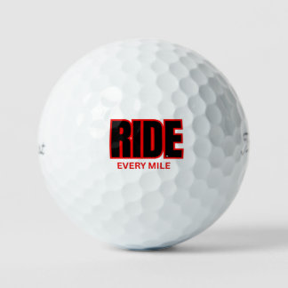 Rijd Elke Mijl – Motorfiets Avonturen Typografie Golfballen