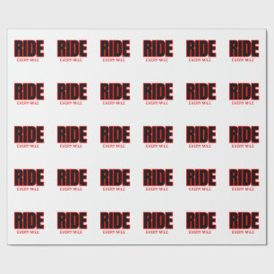 Rijd elke mijl – Motorfiets Avontuur Typografie Cadeaupapier