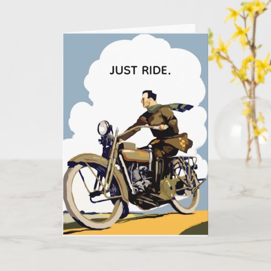 Rijd gewoon Classic Motorcycle  Verjaardag Kaart (Gele Bloem)