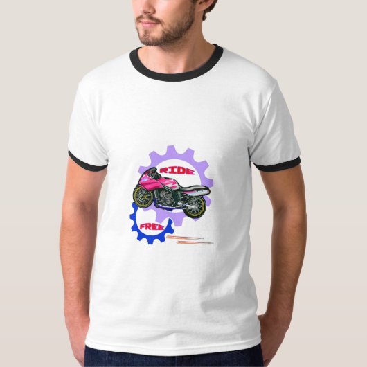Rijd Gratis en Veilige Motorfiets T-shirt (Voorkant)