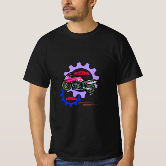 Rijd Gratis en Veilige Motorfiets T-shirt (Voorkant)