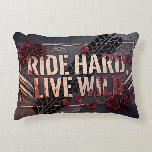 rijd hard, leef wild accent kussen (Voorkant)
