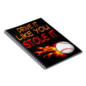 Rijd het alsof je het hebt gestolen, honkbal in vl notitieboek (Rechterzijde)