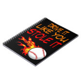 Rijd het alsof je het hebt gestolen, honkbal in vl notitieboek (Linkerzijde)