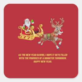 Rijd het nieuwe jaar binnen met Sinterklaas Vierkante Sticker