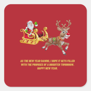 Rijd het nieuwe jaar binnen met Sinterklaas Vierkante Sticker