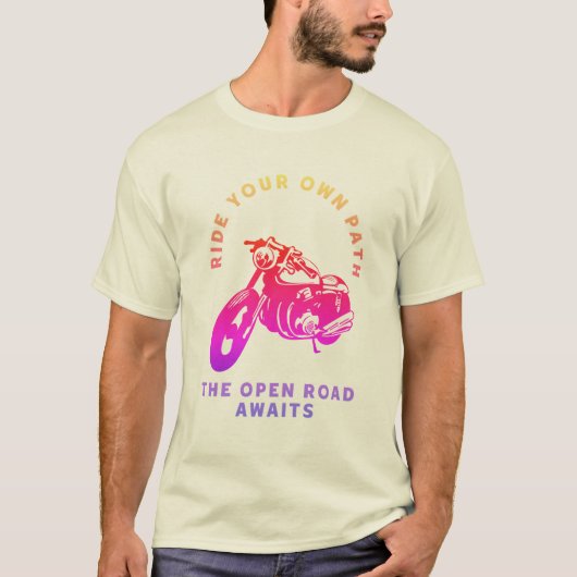 Rijd Je Eigen Pad Motor Open Weg T-shirt (Voorkant)