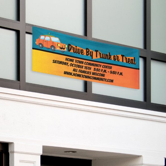 Rijd met de kofferbak of trakteer op Halloween Spandoek (Buitenkant Gebouw)