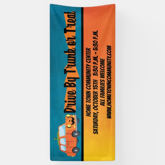 Rijd met de kofferbak of trakteer op Halloween Spandoek (Verticaal)