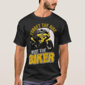 Rijd met vrijheid op deze levendige fiets t-shirt (Voorkant)