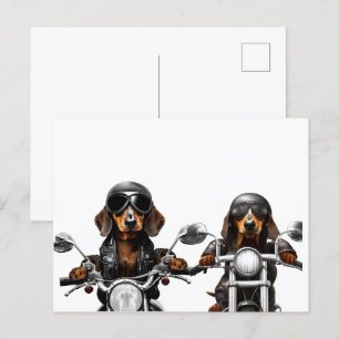 Rijd of Die Dachshund Bikers Briefkaart