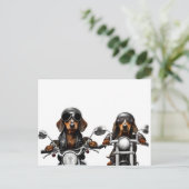 Rijd of Die Dachshund Bikers Briefkaart (Staand voorkant)