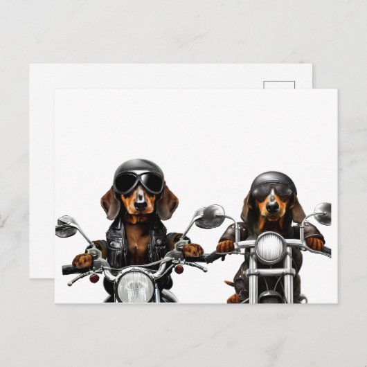 Rijd of Die Dachshund Bikers Briefkaart (Voorkant / Achterkant)
