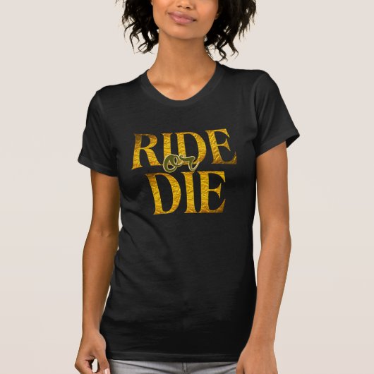 Rijd of Die golden free spirit Biker vrouwen shirt (Voorkant)