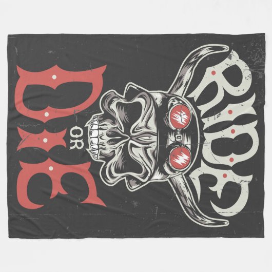 Rijd of sterven Vikingschedel Fleece Deken (Voorkant (Horizontaal))